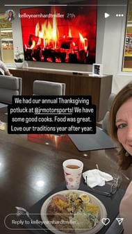 Kelley's Thanksgiving story on her Instagram page (Source: @kelleyearnhardtmiller on Instagram)
